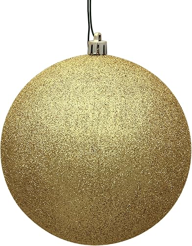 Vista 102 de Vickerman Adorno de bola de caramelo rojo de 12 pulgadas, inastillable y resistente a los rayos UV, confiable y listo para colgar, adornos rojos