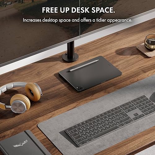 Miniatura 3 de VonHaus Soporte de monitor doble para pantallas de 13-32" - Soporte de escritorio de doble brazo con abrazadera - Inclinación ergonómica de 180°,