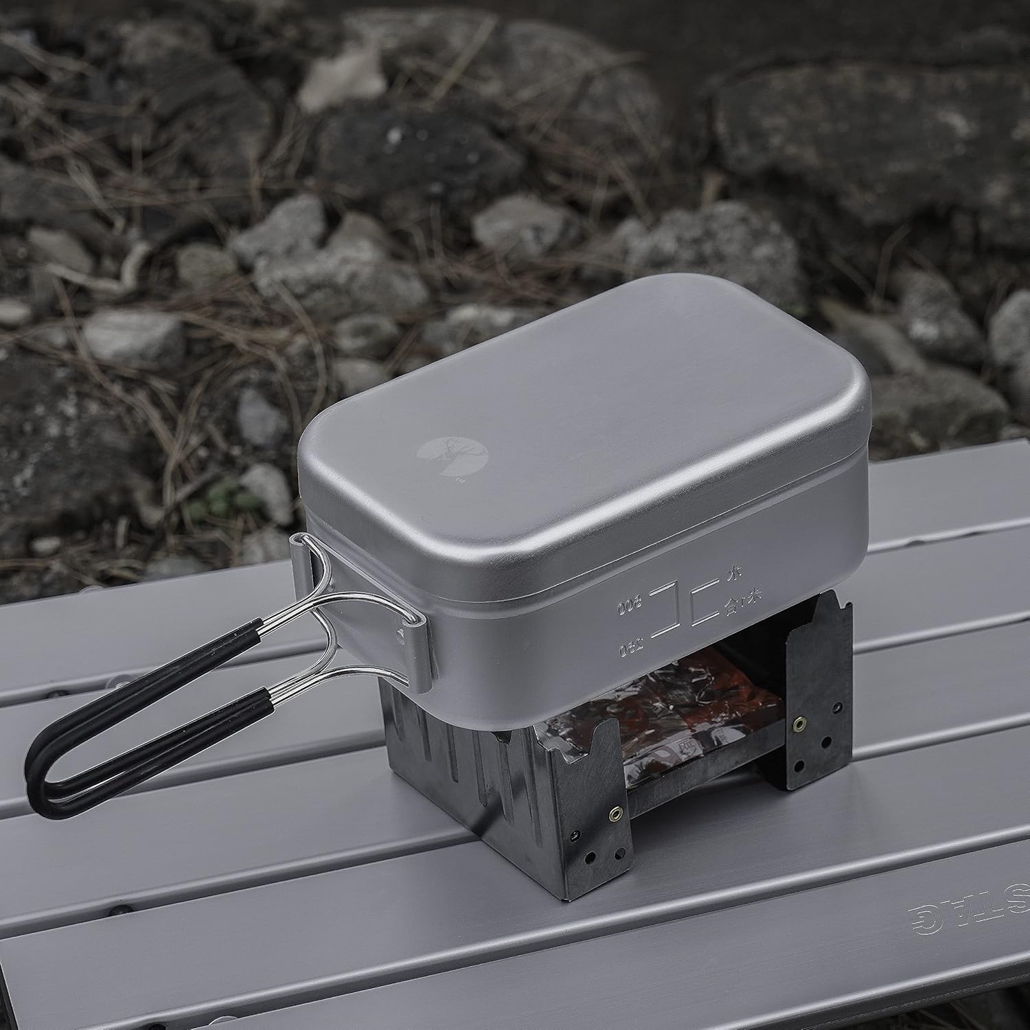 Captain Stag UH-4114 Mestin Aluminum Square Cooker, 1 Gou Scale Included, All-Anodized Finish