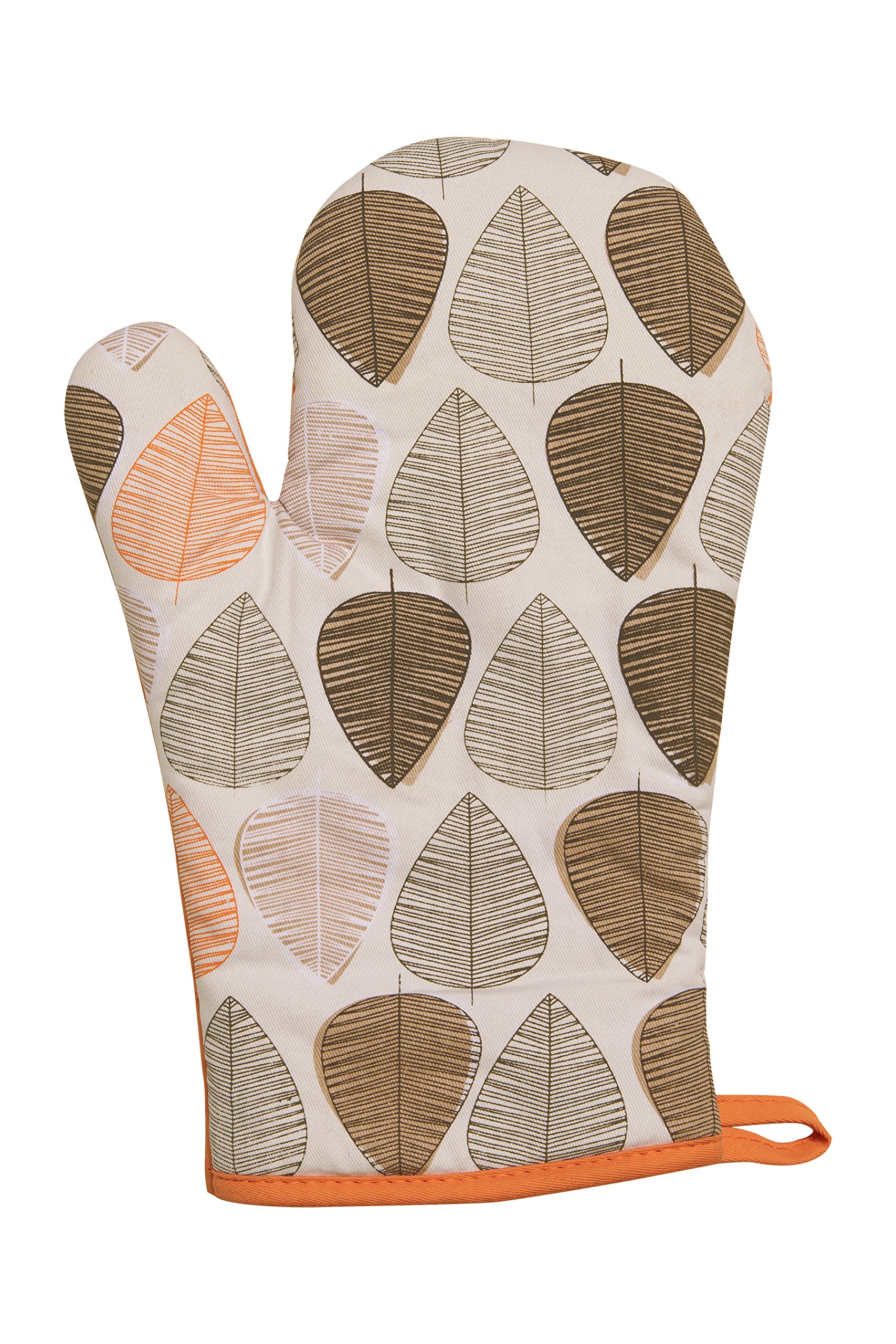 Orsina Orange Leaf Single Oven GloveAutumnal Leaf Print With Quilted Heat-Resistant PaddingOffers Safe Grip from B&Q