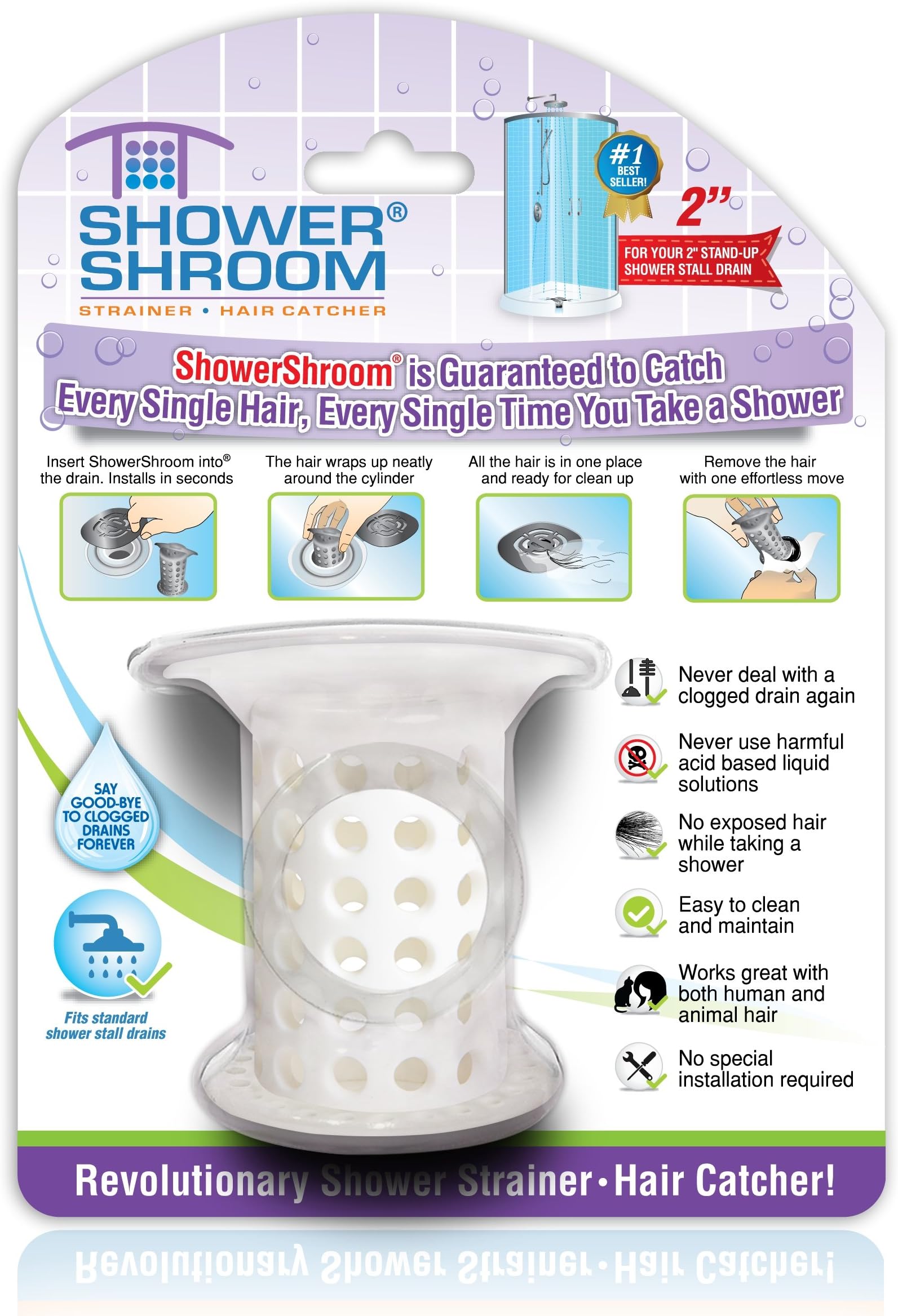 ShowerShroom Clean White, One Size