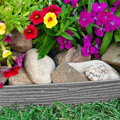 Miniatura 4 de EasyFlex Borde de paisaje de pared alta sin excavación con picos de anclaje, 2.5 pulgadas. Brder de jardín de plástico recto alto con textura de