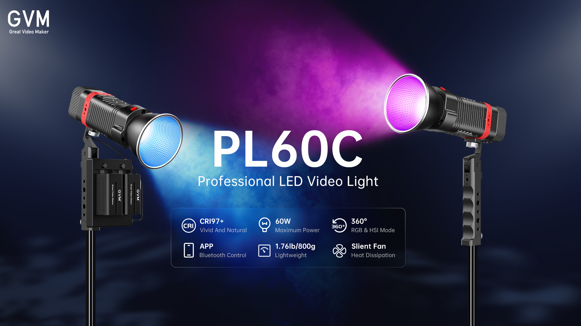 Portable Light For Photography GVM 800D-RGB LED Camera Light