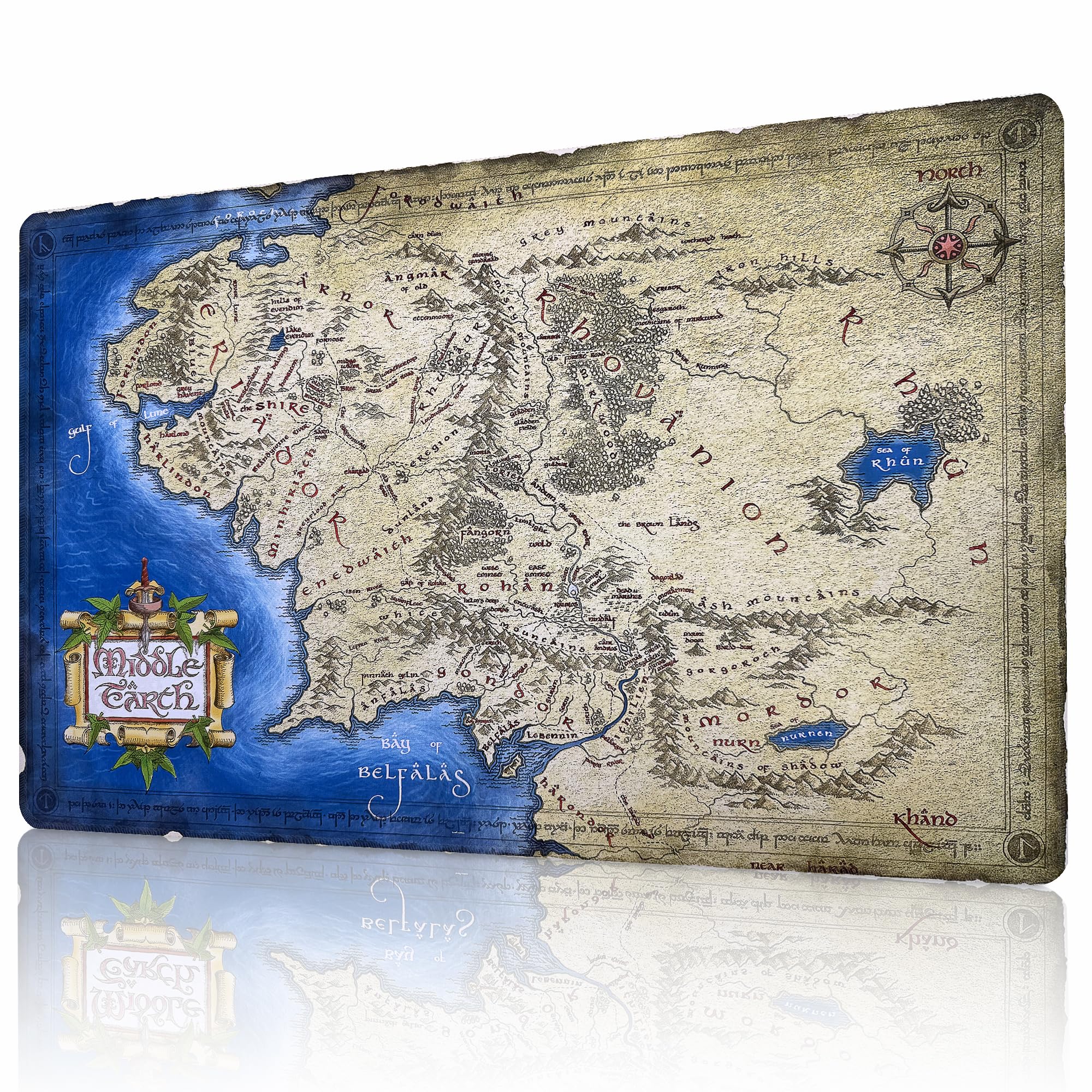 AIRCBC MTG Playmat 24" x 14" Stitched Edges and Smooth Rubber Surface Battle Board Game Mat with Free Storage Bag - Compatible with Magic the Gathering Playmat - Play MTG, YuGiOh, TCG — image 1