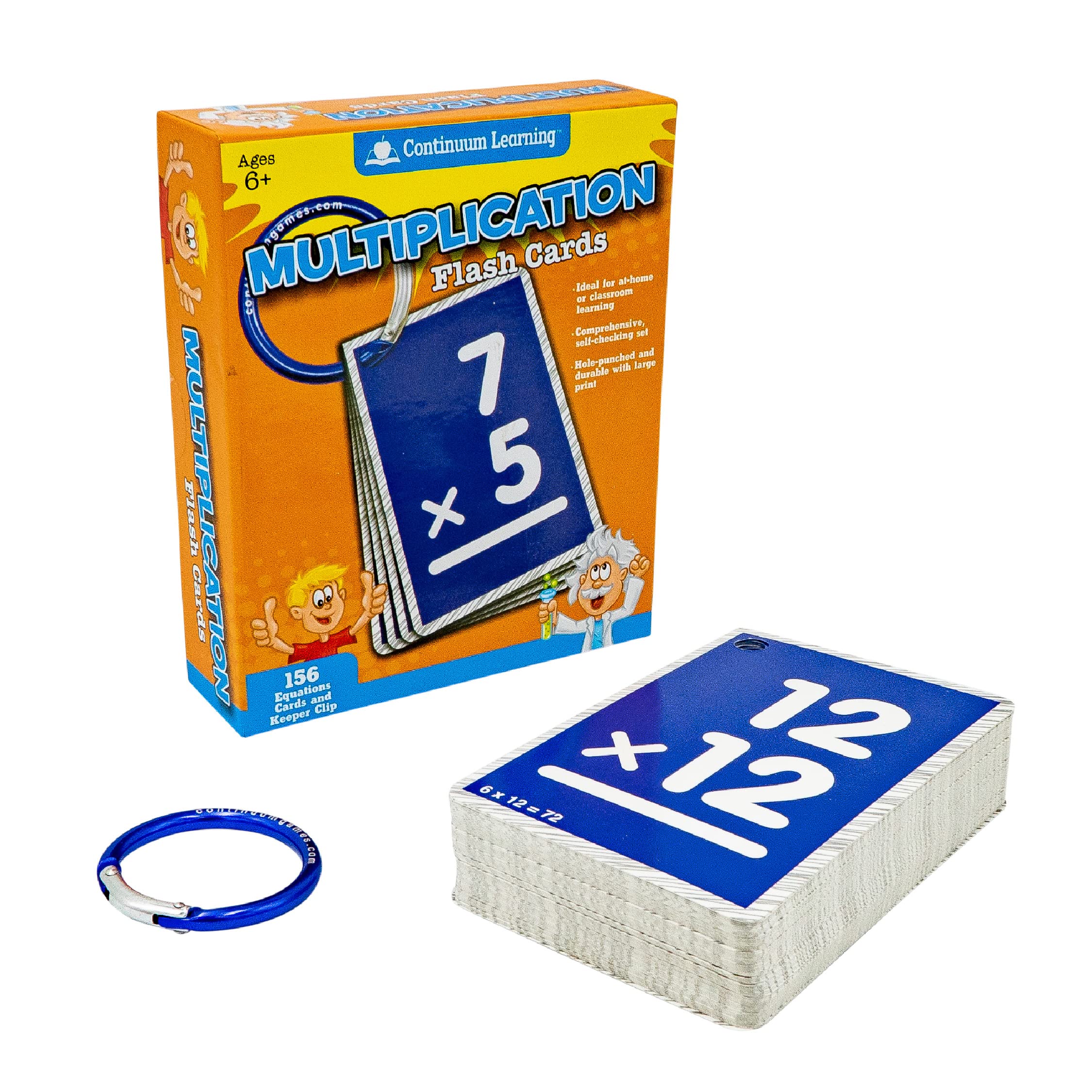 Continuum Learning 0-12 Multiplication Flash Cards for Kindergarten and Elementary Classroom Must Haves, 156 Math Flashcards, Teacher Must Haves for