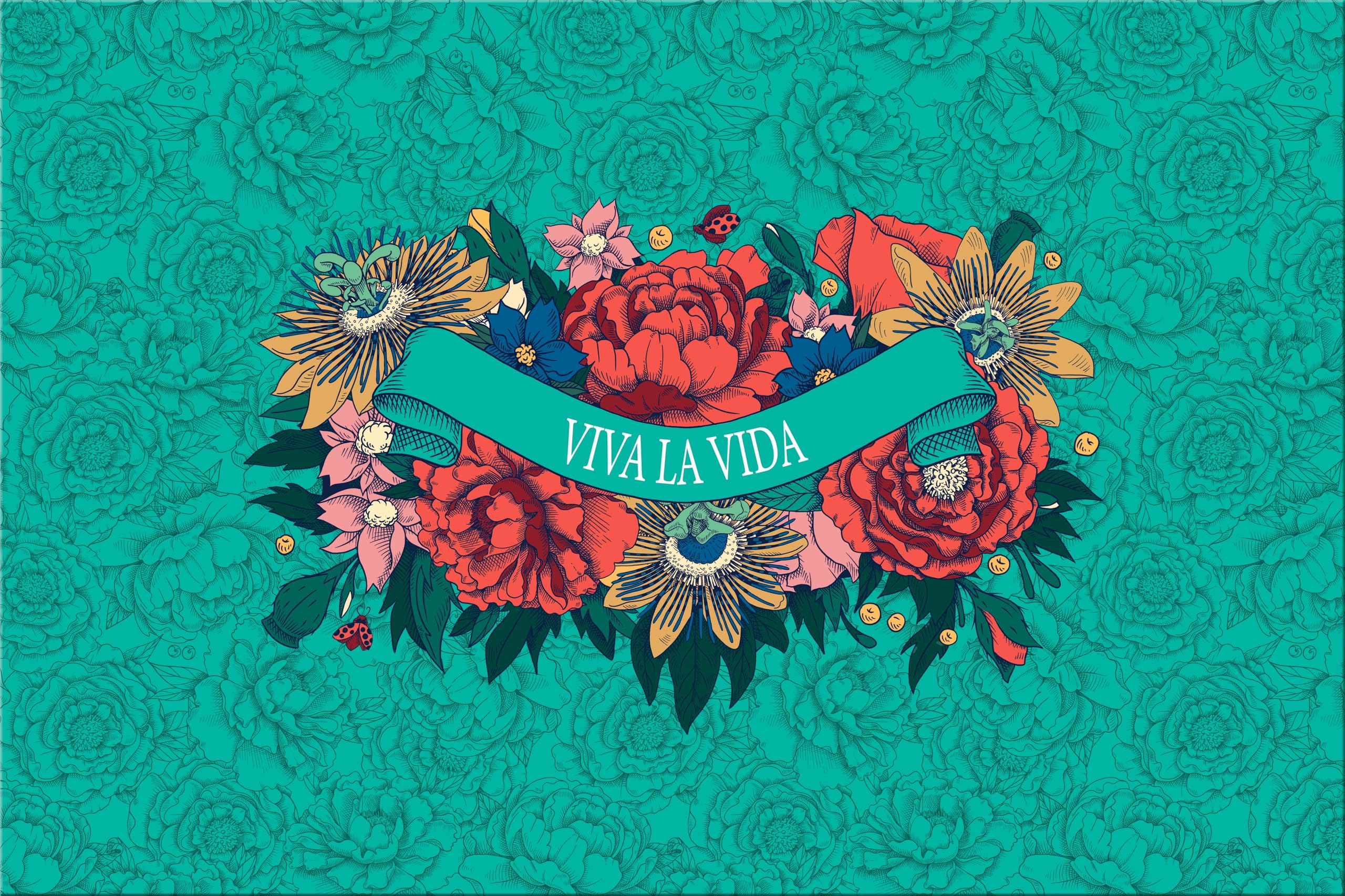 Clairefontaine - 116224C - A 60 x 40 cm - Cardboard Desk Pad with Viva La Vida Frida Kahlo Design - Home Office - Accessories - Frida Kahlo Collection