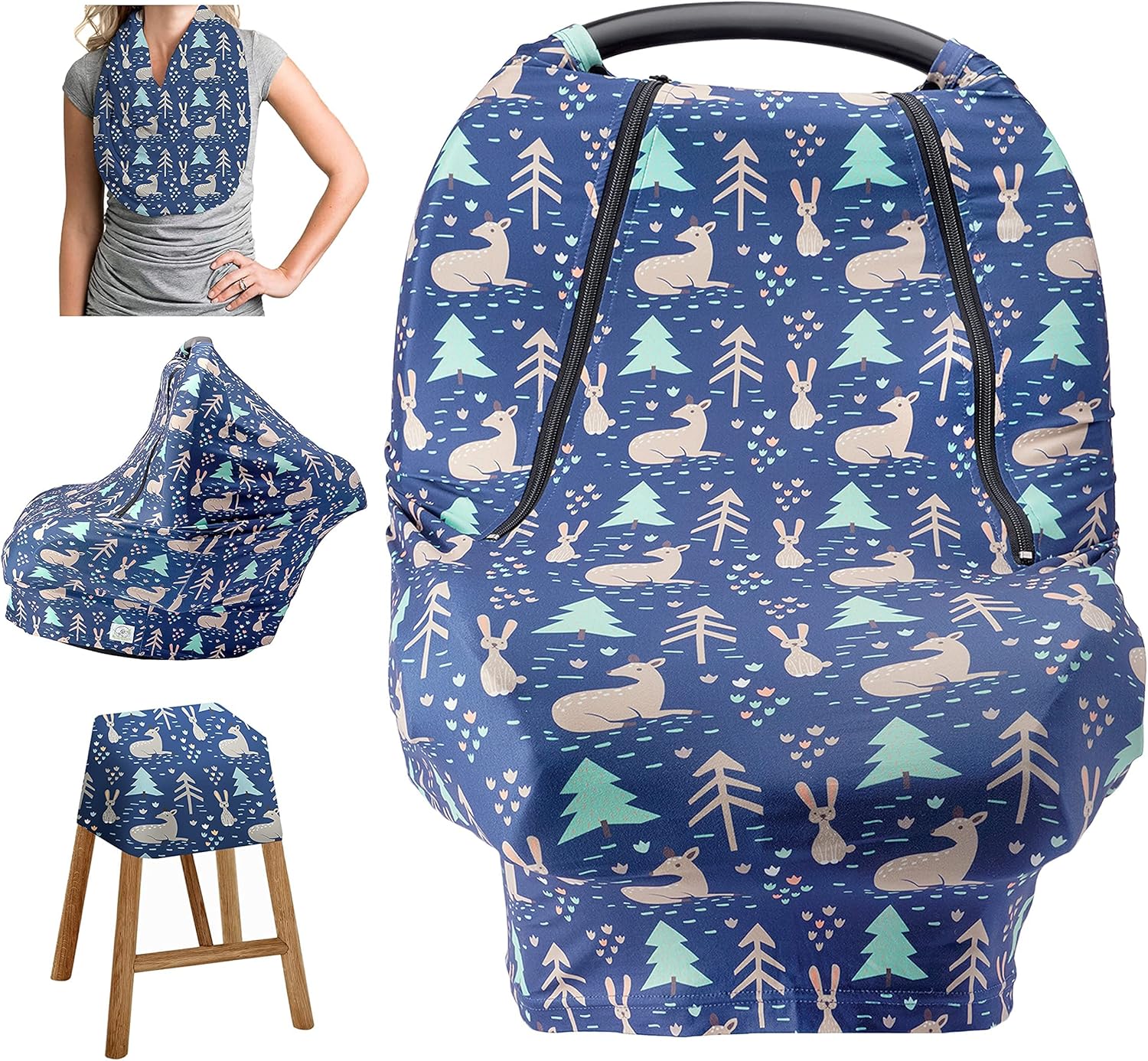 Wooly Heroes Bundle, Baby Bassinet Sheets, 3 Pack ~ Premium Jersey Cotton Material and Wooly Heroes Baby Car Seat Cover - Fabric Canopy for Stroller, High Chair, & Shopping Cart - Can Work as Nursing : Baby