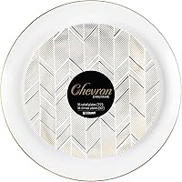 Vista 25 de Plasticpro Juego de 64 piezas de elegantes platos de plástico desechables incluye 32 platos de cena y 32 platos para ensalada, vajilla resistente