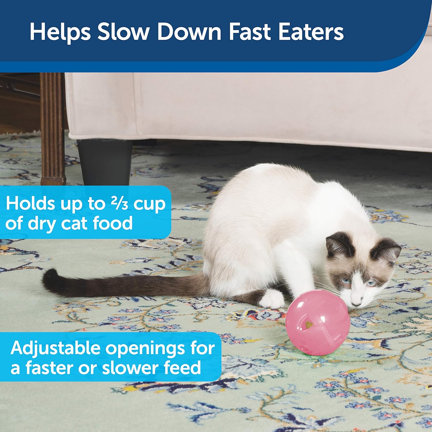 PetSafe SlimCat Meal-Dispensing Cat Toy, Great for Food or Treats : Pet Toy Balls : Pet Supplies