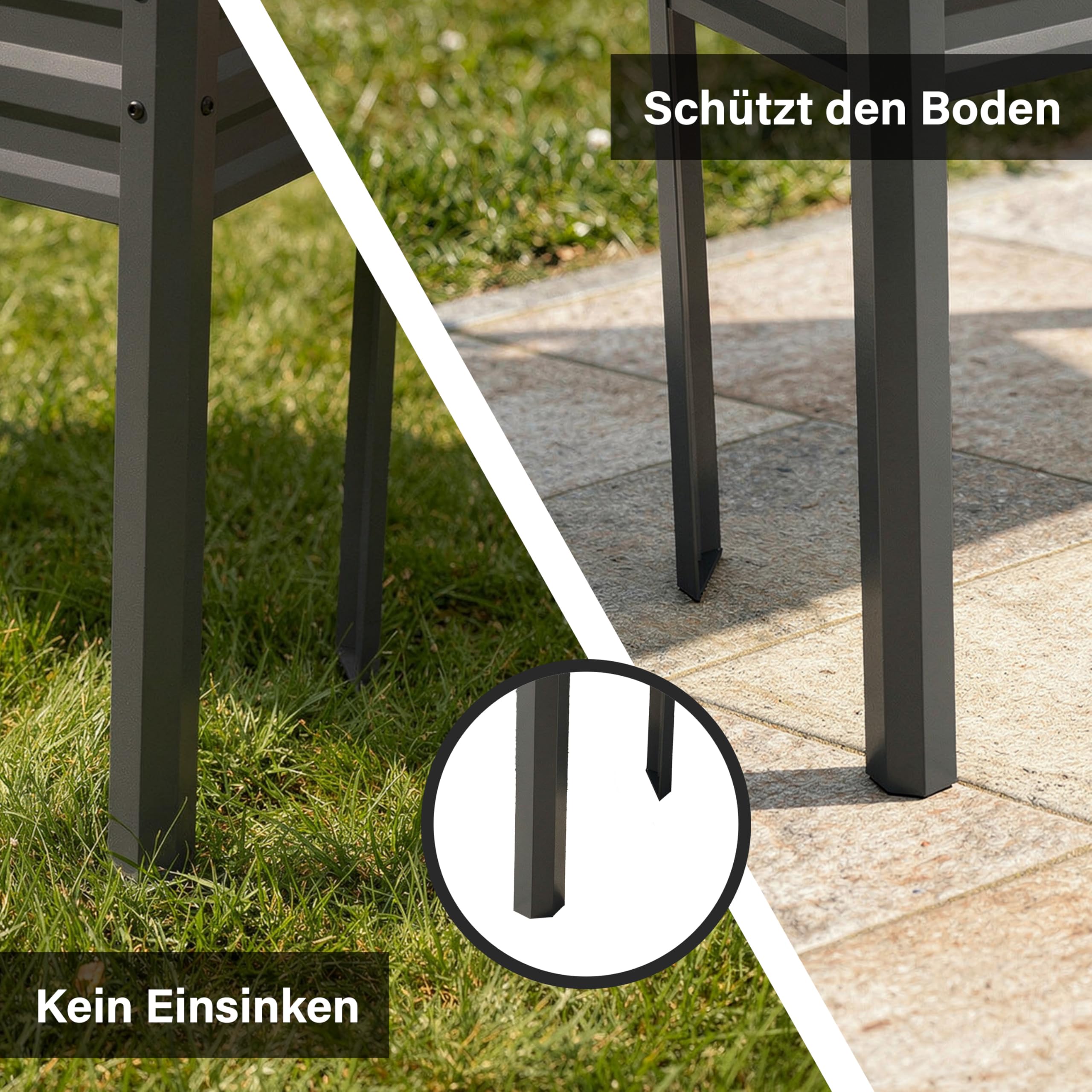 novaterra® gewelltes Hochbeet aus Metall - B 85 x T 31 x H 80 cm - Robustes & Rostbeständiges Gartenbeet für Balkon & Garten | Formschönes Design, UV-beständig, wetterfest