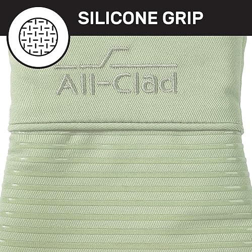 Miniatura 3 de Manoplas de horno de silicona totalmente revestidas resistentes al calor hasta 500 grados, 100% algodón y silicona, guante de horno de 14 x 7