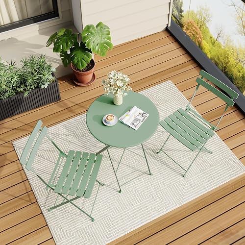 Bistro Table and Chairs Set of 2, 3 Piece Folding