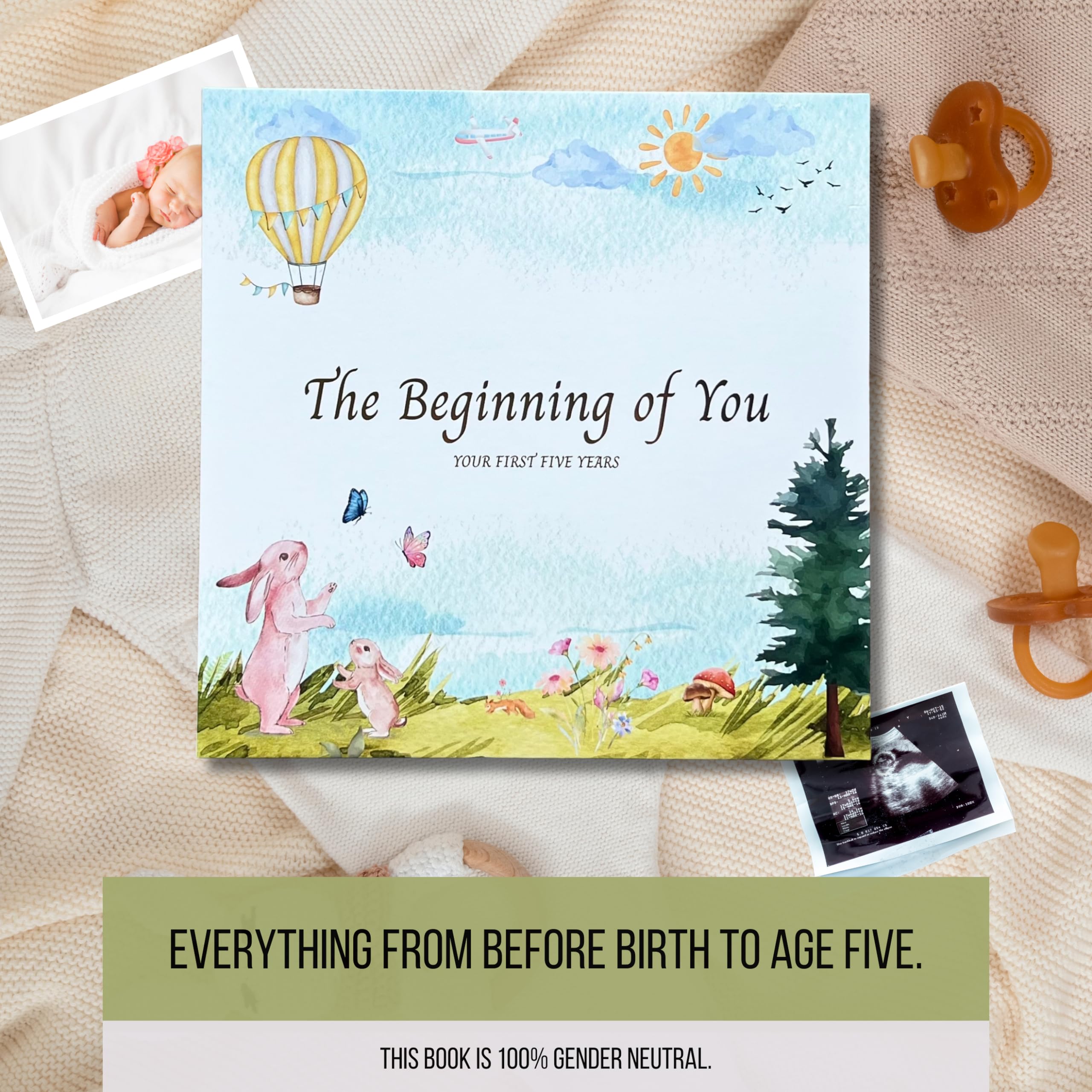 Libro de recuerdos para bebé niño o niña, libro de recuerdos de los primeros 5 años desde el nacimiento hasta los 5 años, álbum de recortes de memoria nutricional de género, graba cada recuerdo