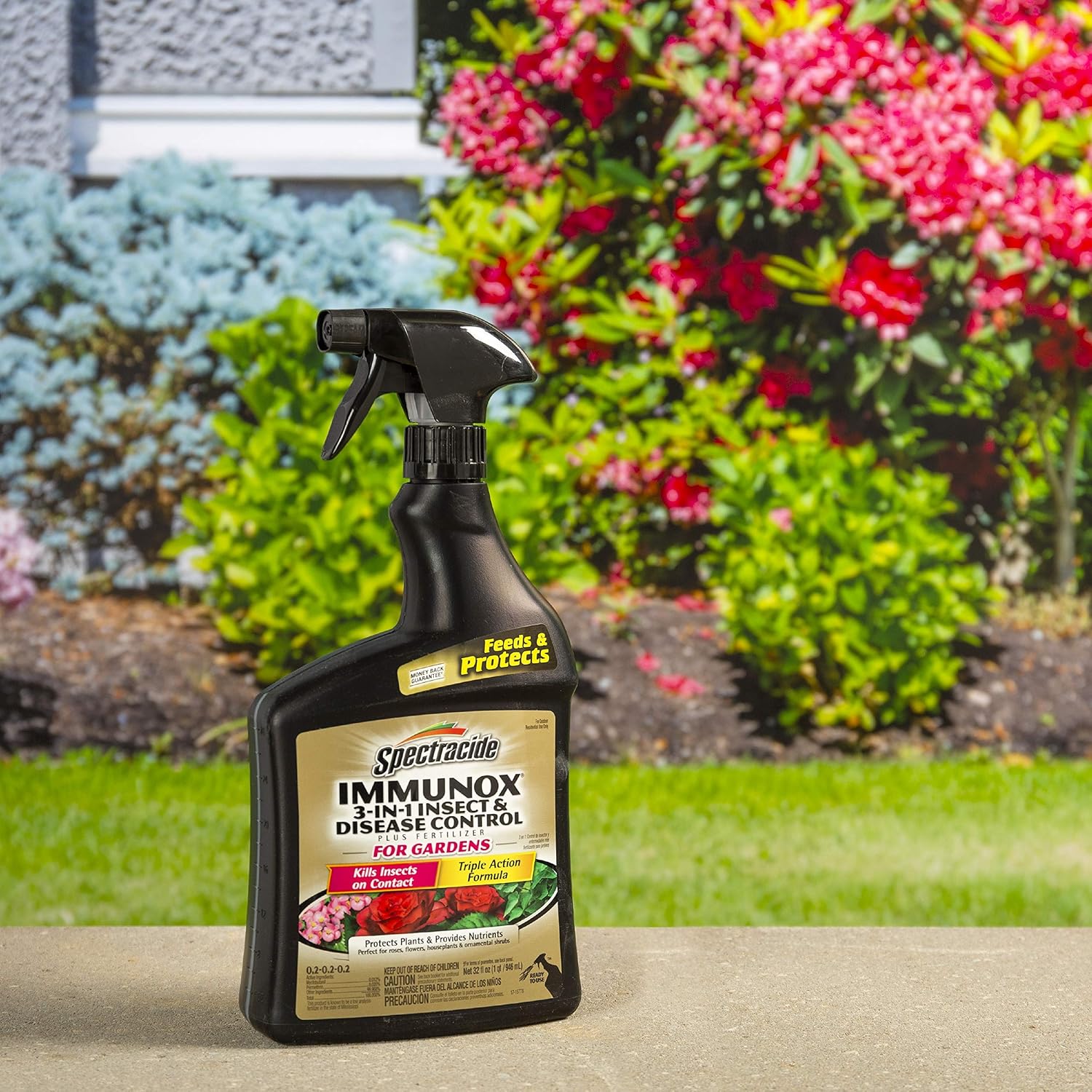 Spectracide Immunox 3-in-1 Insect and Disease Control Plus Fertilizer, 32 oz, Natural