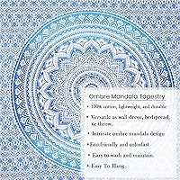 Vista 6 de The Art Box - Tapiz de mandala para colgar en la pared, psicodélico, hecho de algodón indio, se puede usar como colcha, manta para pícnic