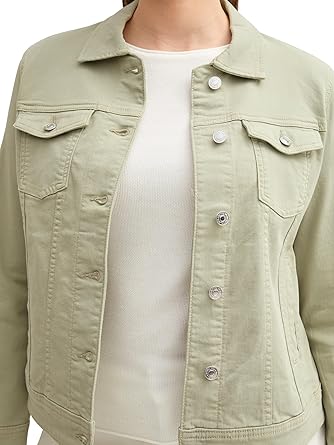 TOM TAILOR Women's Denim Jacket, 34895 - Desert Green, 20 : Amazon