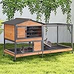 GUTINNEEN 2-Story Rabbit Hutch with Chew-Proof Full Metal Frame for Indoor/Outdoor - 62