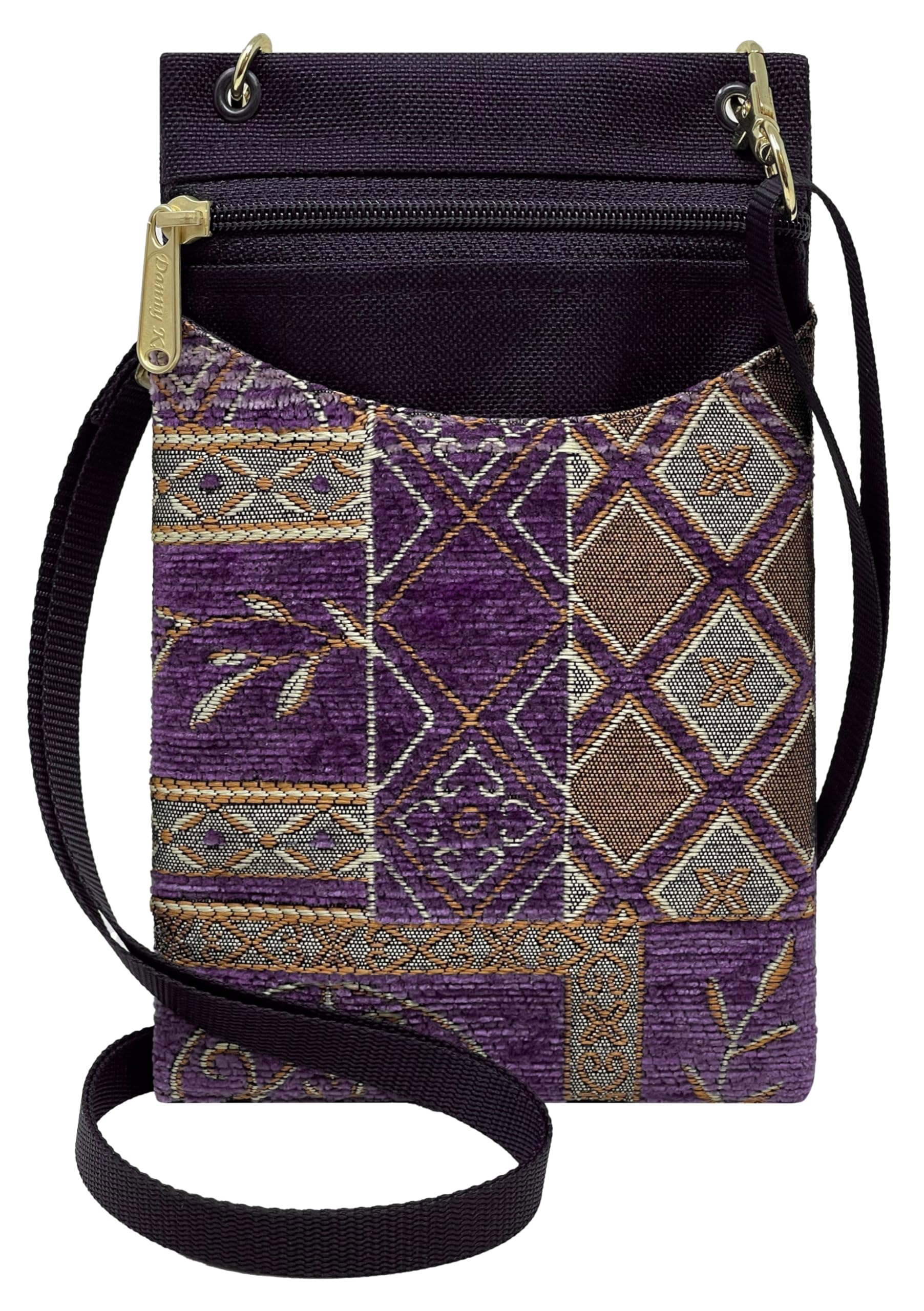 Danny K. Women's Tapestry Crossbody Cell Phone or Passport Purse, Handmade in USA | Cell Phone, Handmade, in USA