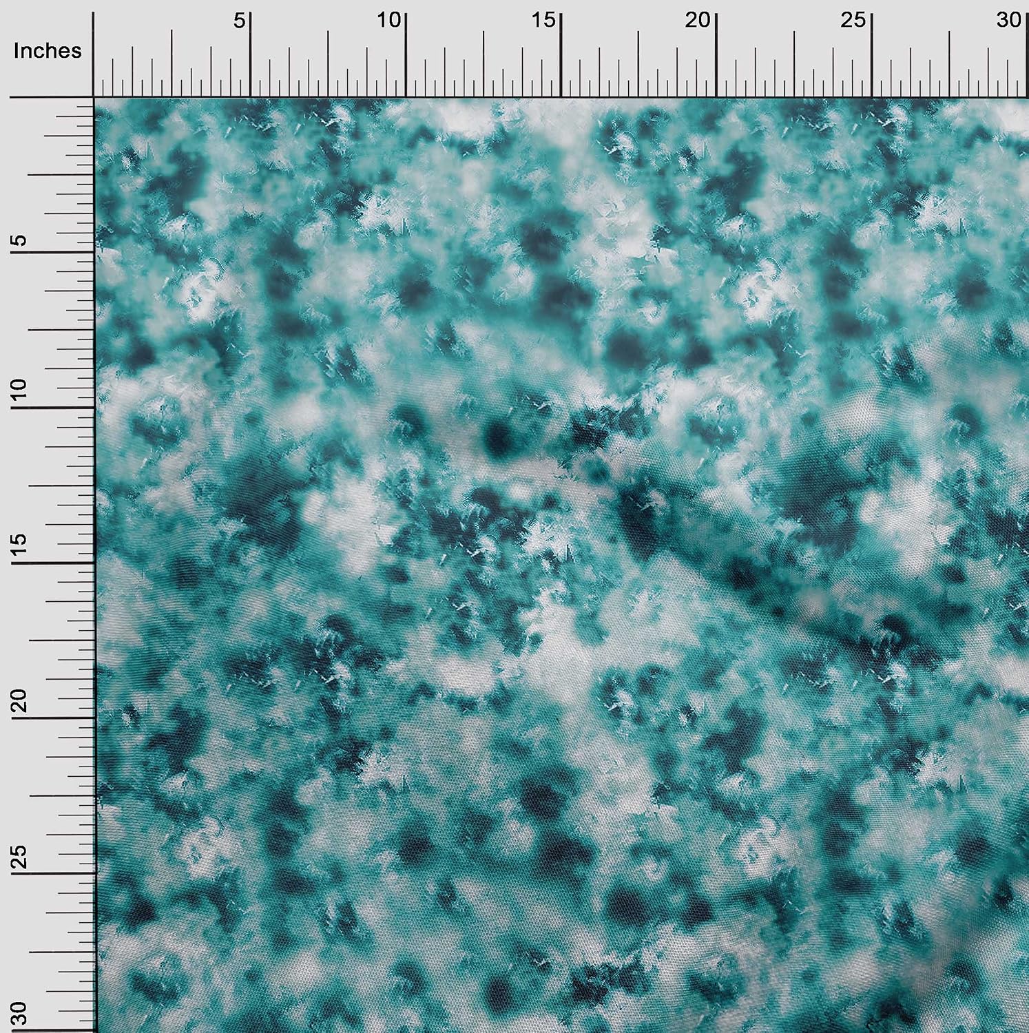 oneOone Georgette Viscose Dark Teal Green Fabric Tie Dye DIY Clothing Quilting Fabric Print Fabric by Yard 42 Inch Wide