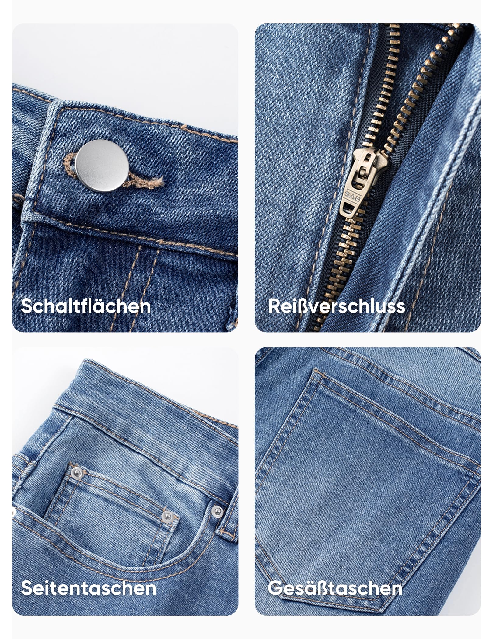 JMIERR Herren Jeans Shorts Baumwolle Stretch 2026 Sommer Kurze Hosen Herren Bequeme Slim Fit Jeansshorts für Männer