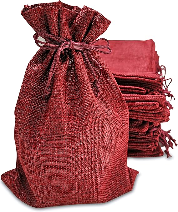 50 Small Burlap Bags with Drawstring, 4x6 Inch Rustic Gift