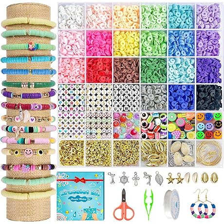Aoligrace Clay Beads for Bracelets Making Preppy [21 Colors 4500+PCS]