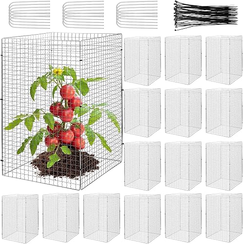 Geosar Paquete de 60 protectores de plantas de alambre de pollo de 11.7 x 19.5 pulgadas, jaula de protección de plantas de conejos, pájaros y otros