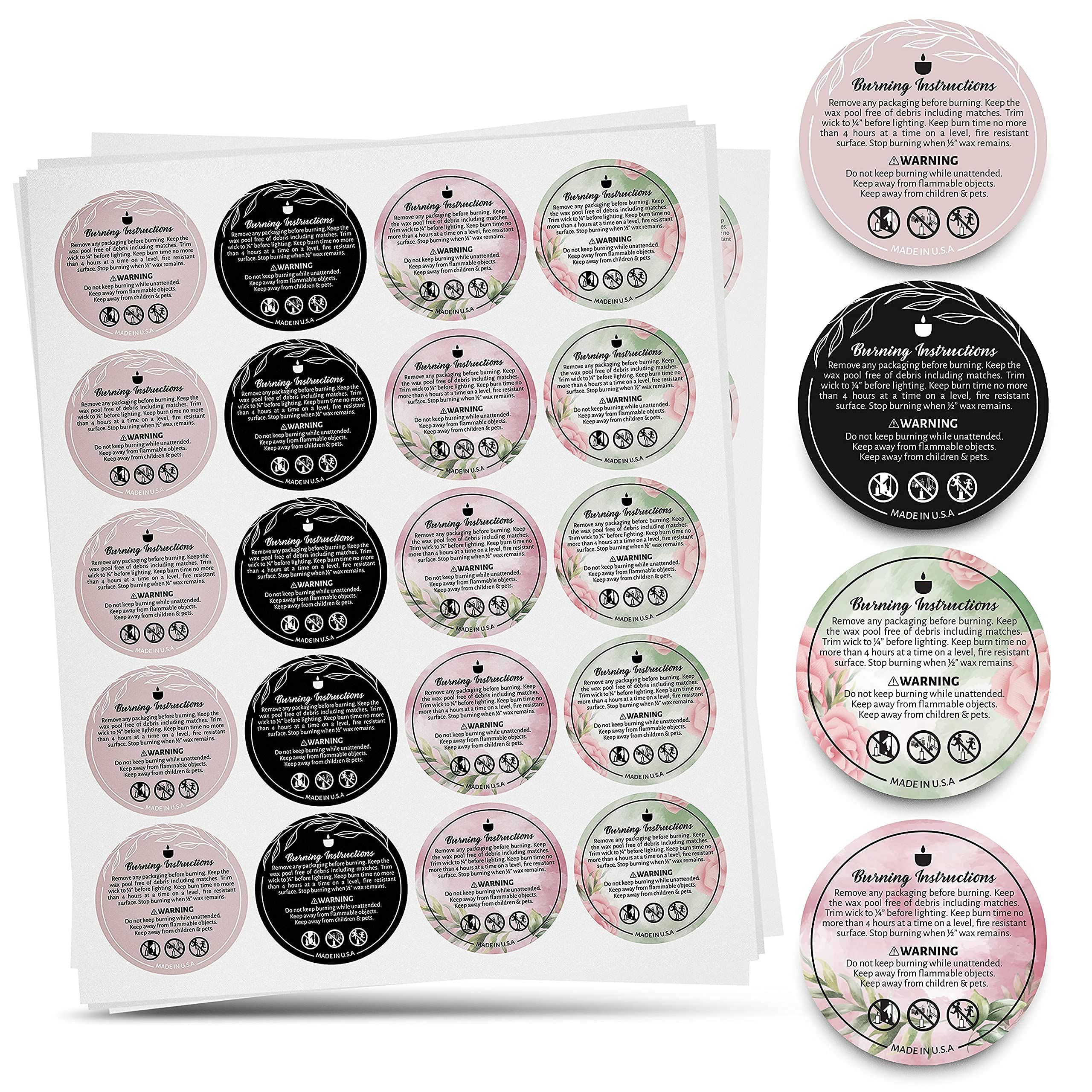 Buy 1000 Pcs Candle Warning Labels for Soy Wax 2 Inches Warning Labels for Soy Candles 20