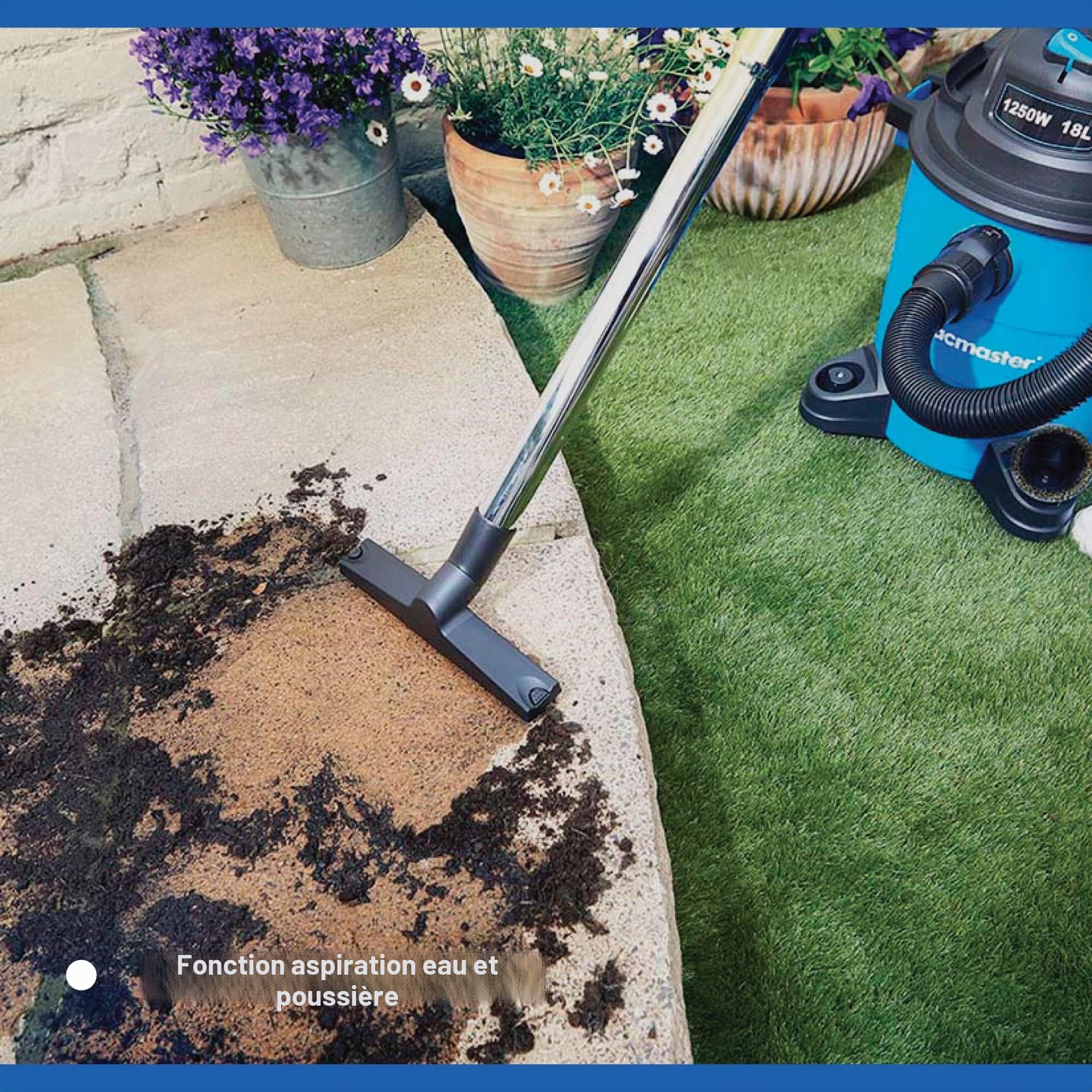 Vacmaster aspirateurs Nettoyeur de Jardin et de Gazon Artificiel, aspirateur d'extérieur Humide et Sec pour Le Nettoyage du Gazon Artificiel, du Patio, de la terrasse et d'autres espaces extérieurs