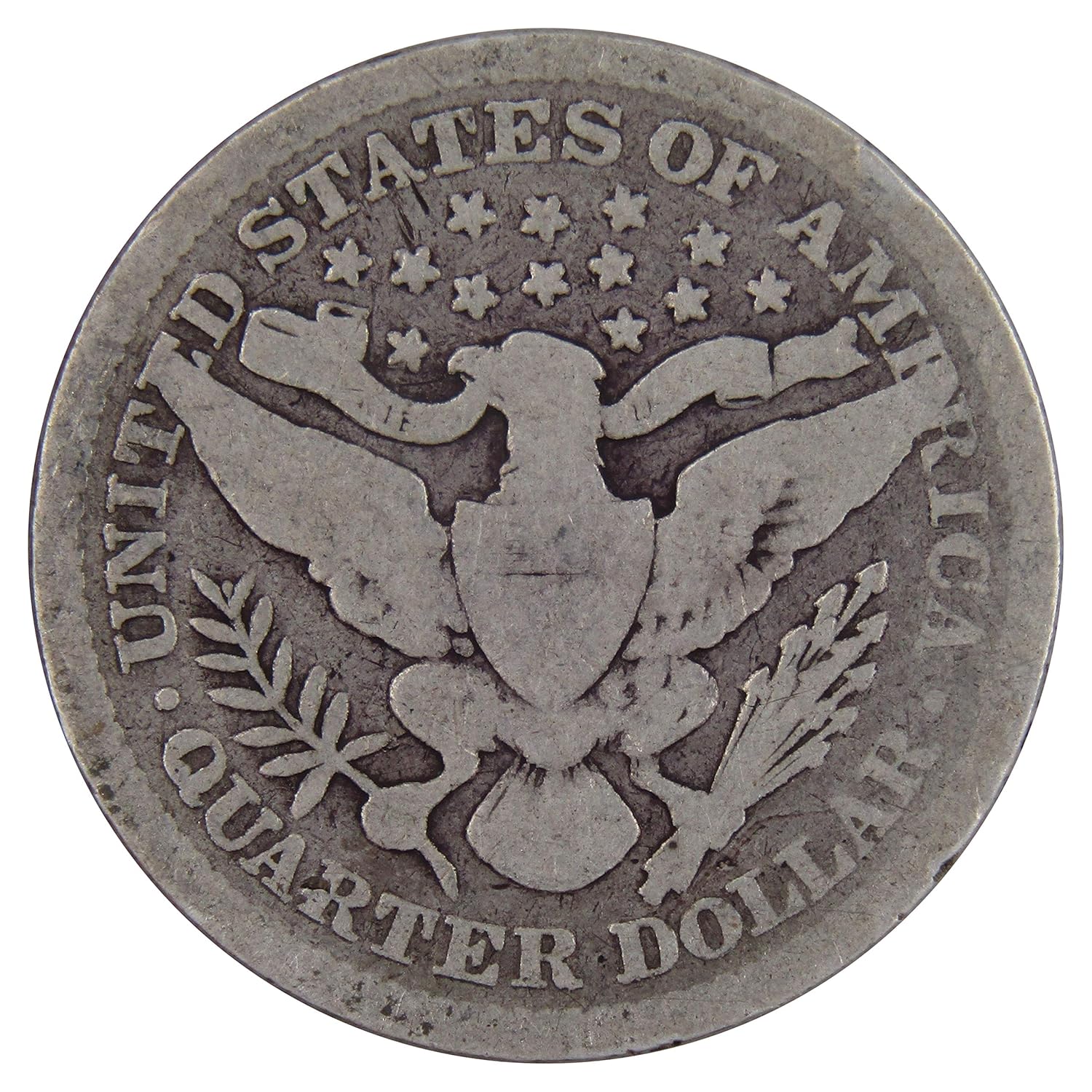 1900 Barber Quarter Circulated Silver 25c Coin Collectible