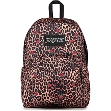 JanSport Superbreak Plus FX Backpack - Work, Travel, or Laptop Bag with Water Bottle Pocket, Superbreak Plus Fx, Leopard Rose Brown/Black/Red/Green