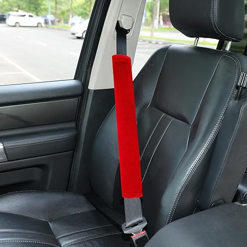 Miniatura 8 de Amooca Funda universal para cinturón de seguridad de piel sintética suave para automóvil, camión, SUV, avión, almohadilla para cinturón de seguridad