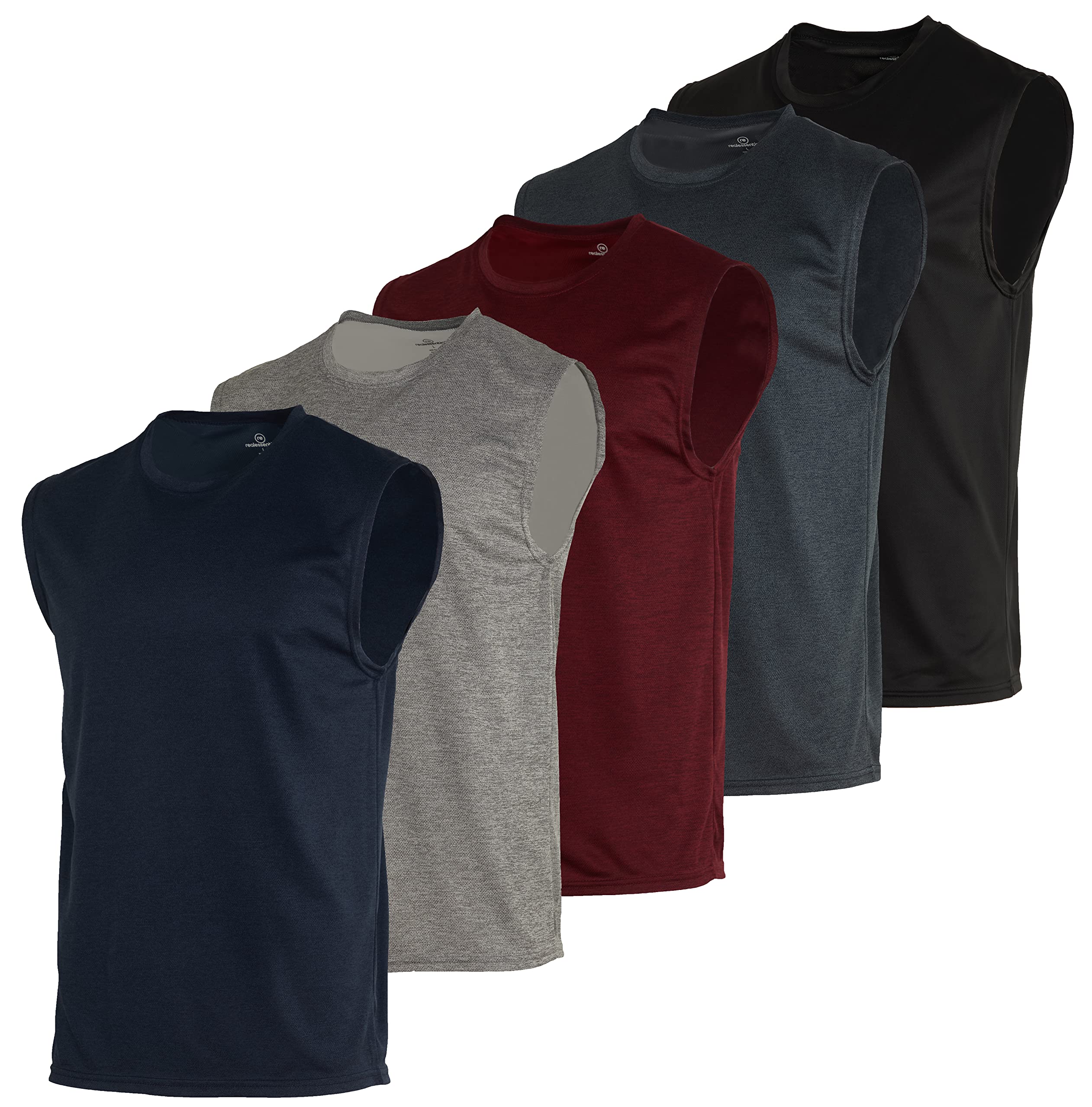 5 Pack: Men's Mesh Active Athletic Tech Tank Top - Workout & Training Activewear (Available in Big & Tall)