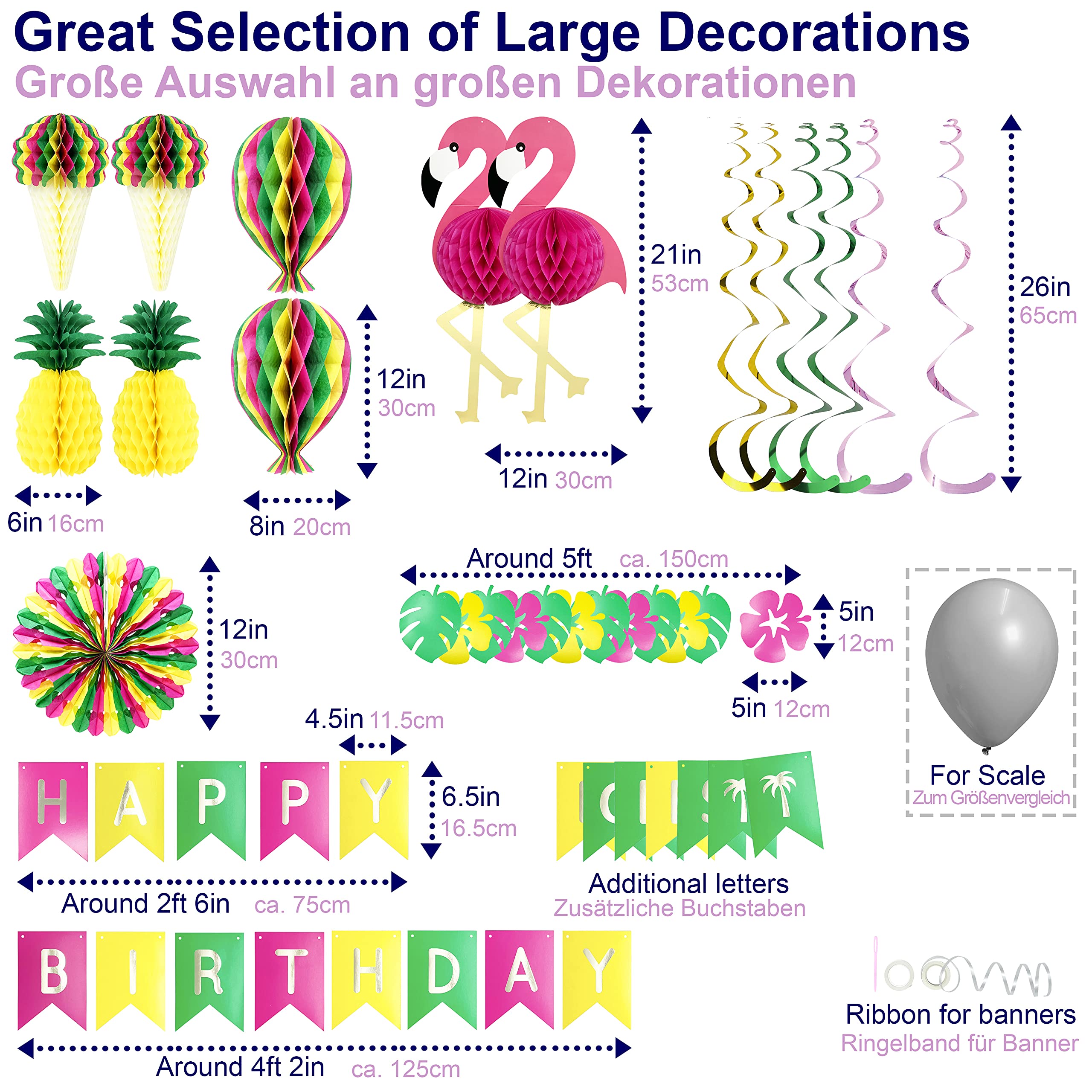 Premium Reusable Hawaiian Party Decorations Tropical Party