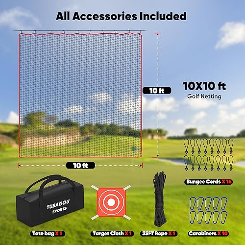 Miniatura 4 de Red de práctica de golf, barrera de red multideportiva resistente de 10 pies 15 pies 20 pies 25 pies Red de golf para garaje, ideal para patio