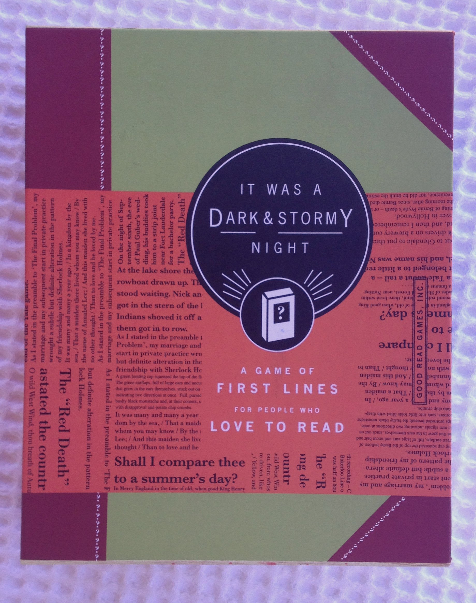 Amazon.com: it was a dark & stormy night - a game of first lines for people  who love to read : toys & games