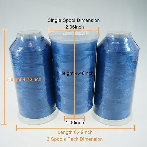 Miniatura 62 de Hilos New Brothreads, 32 opciones, varios colores, de poliéster, para toda máquina de coser, carrete grande de 5,000 m 3 colores básicos 2