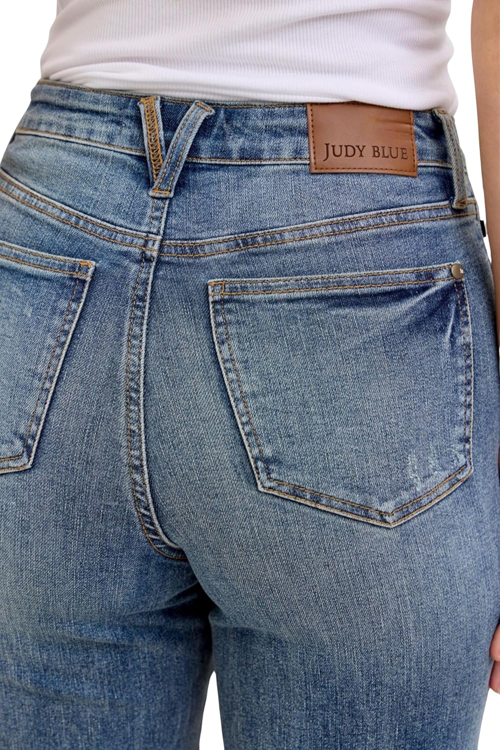 Judy Blue Women's Vintage Wash High Waist Tummy Control Straight Leg Jeans, Inseam 32" - Image 9