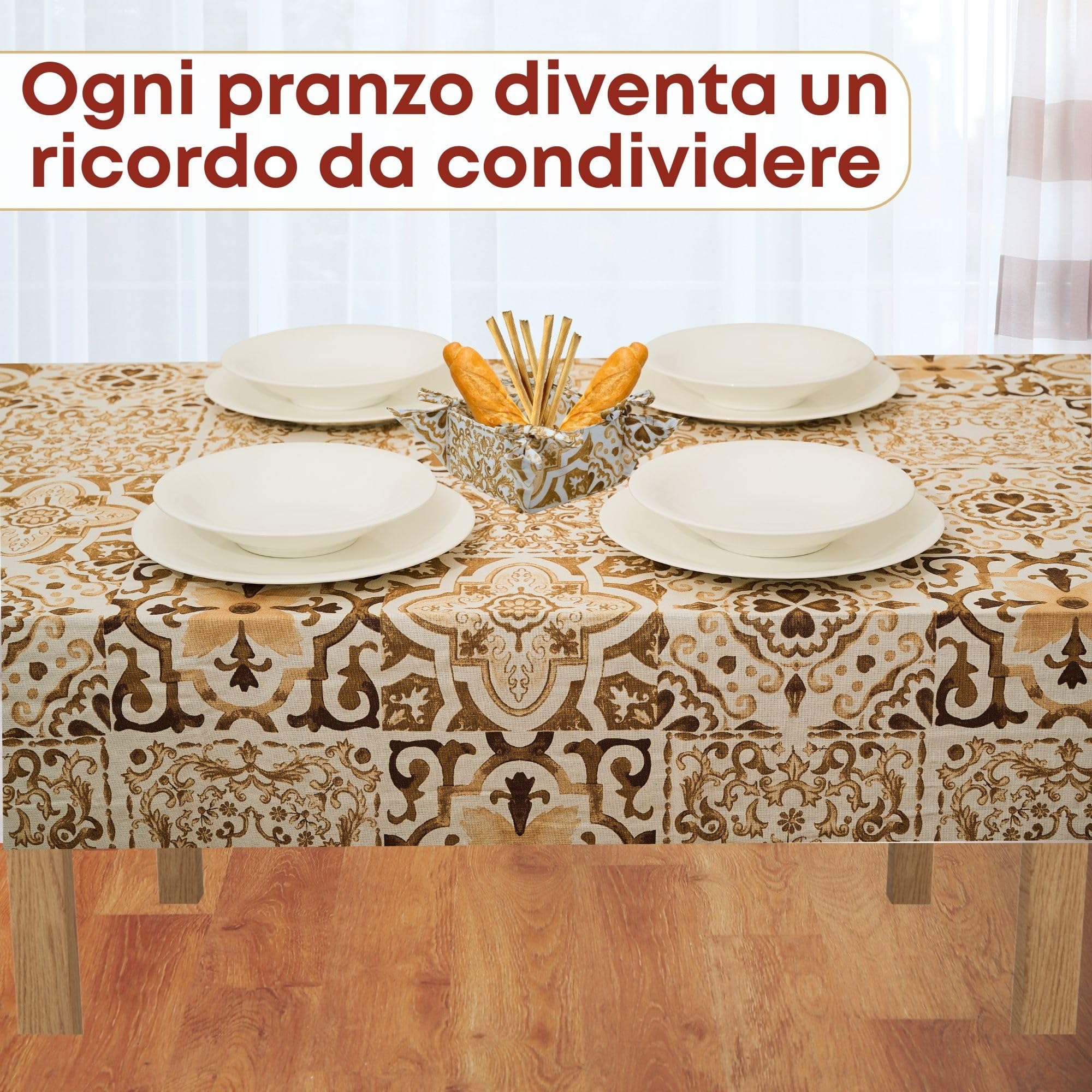 NAMAI - Set 9 Pezzi Excalibur, 100% Cotone, Lavabili in Lavatrice, Resistenti al Calore, Tovaglia Cotone 160x300, Runner Tavolo, Set Presine da Cucina e Strofinacci (Set Con Tovaglia 160x300)