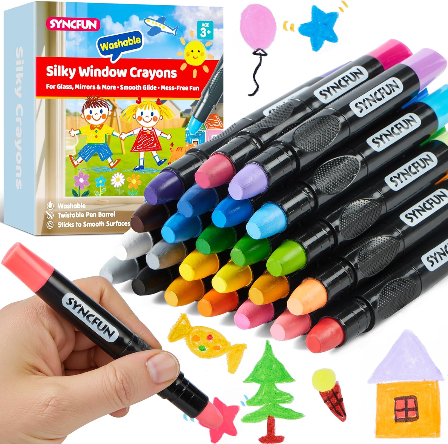 SYNCFUN 24 Pcs Twistable Silky...