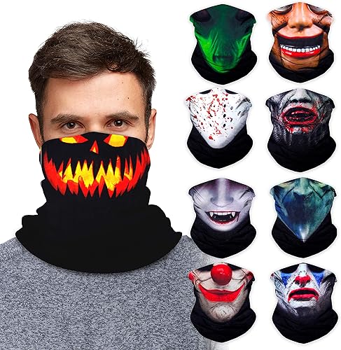 SoJourner Bags Neck Gaiter Face Mask Bandana (9 Pack) - Neck Gators Face Coverings for Men & Women I Neck Gator Masks