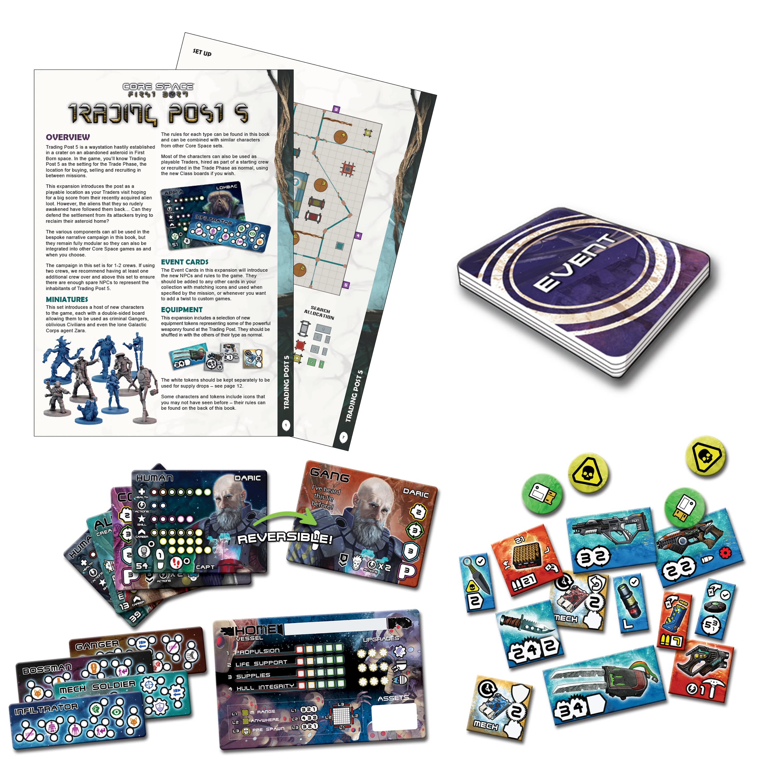 Battle Systems - Core Space First Born - Juego de mesa de miniaturas de ciencia ficción - Figuras de ciencia ficción Cyberpunk de 28 mm para juegos de guerra - Terreno modular de mesa para juegos 3D -