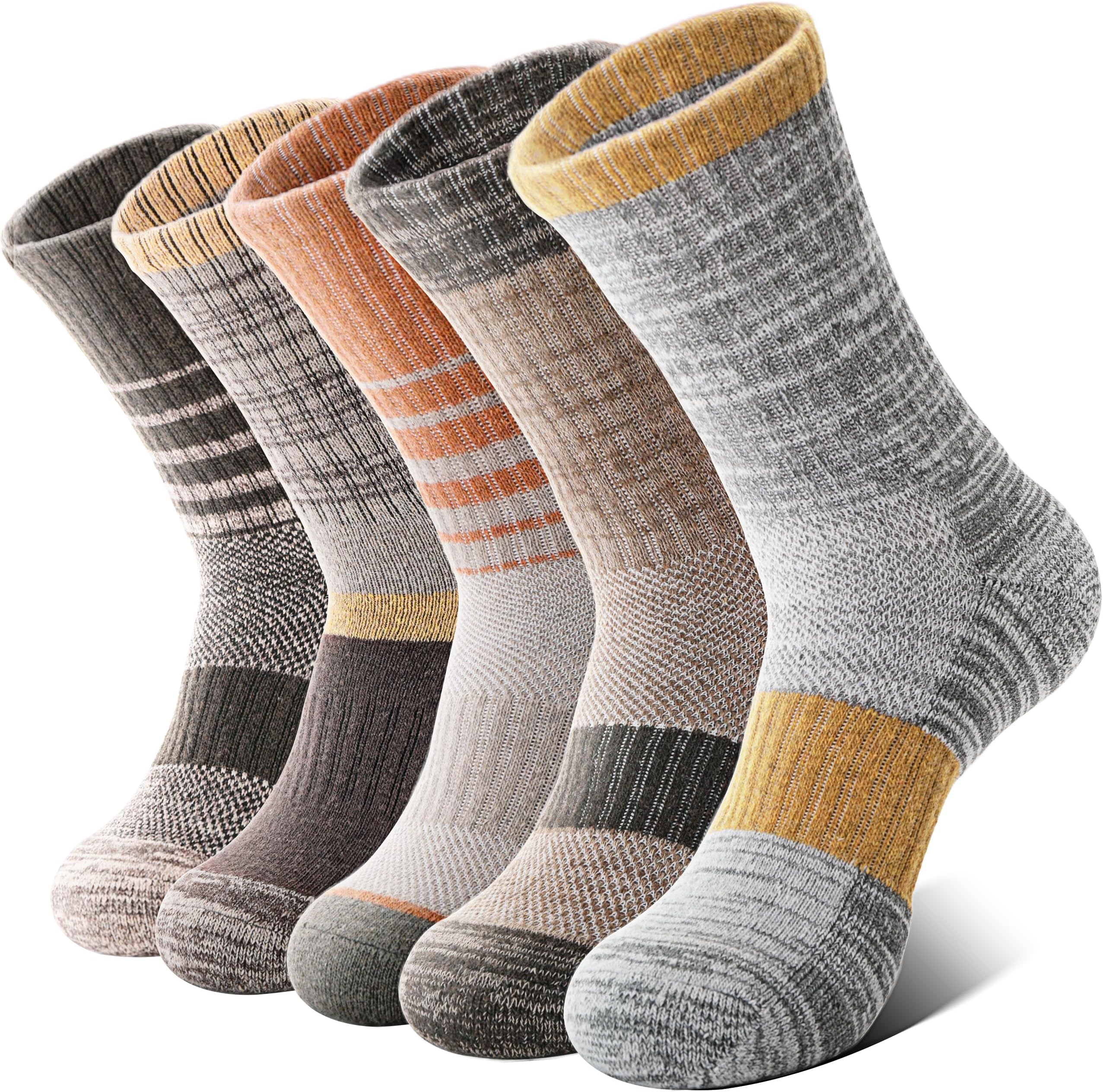 - Merino Wool Hiking Socks for Women Thermal Winter Warm Boot Work Cushion Socks 5 Pairs