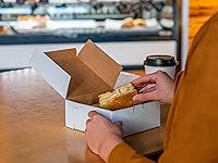 Vista 6 de SCT - Cajas para panadería blancas de una pieza, sin ventana, 4 x 2 x 5.5 pulgadas, blanco, papel, 250