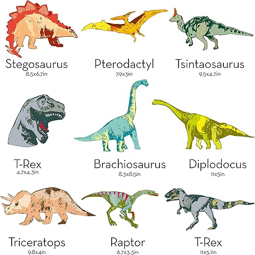 Miniatura 10 de Calcomanías de pared de dinosaurio para habitación de niños y niñas, calcomanías que brillan en la oscuridad, decoración extraíble grande para