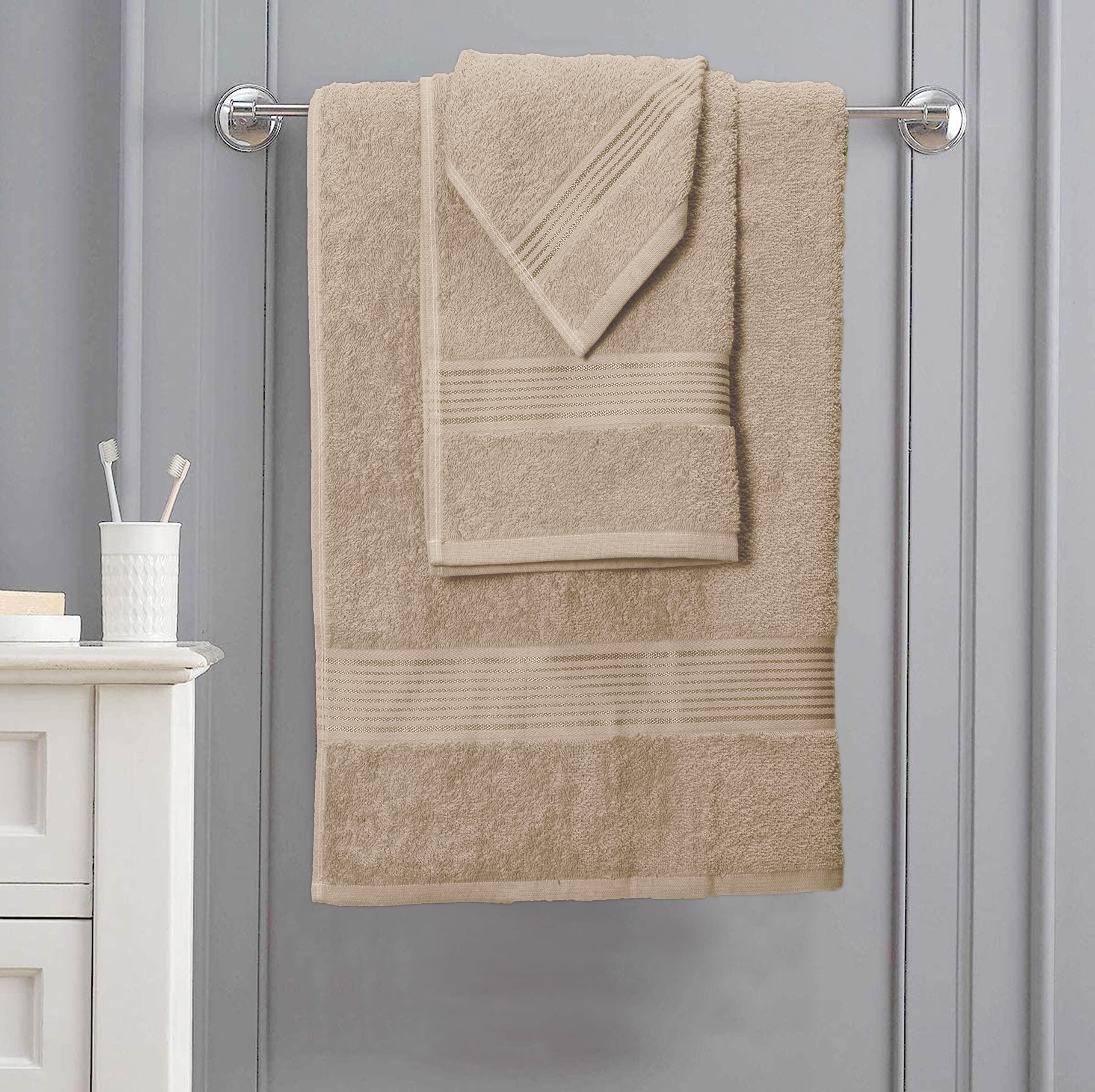 Elvana Home Ultra Soft 6 Pack Cotton Towel Set, Contains 2 Bath Towels ...