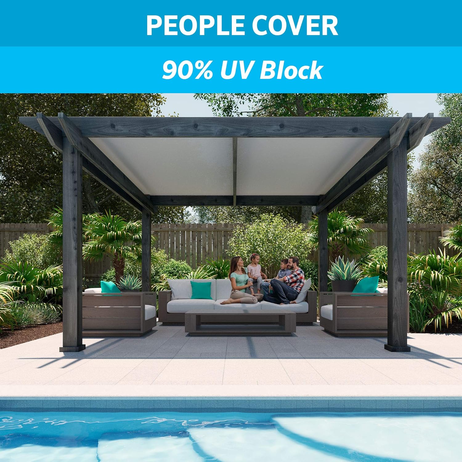 Coolaroo 90% UV Block Heavy Duty Sun Protection Fabric - Breathable Outdoor Shade Cover for Pergolas, Patios, Pets, Vehicles, and Play Areas, Tear-Resistant HDPE, 6ftx50ft Roll, Stone