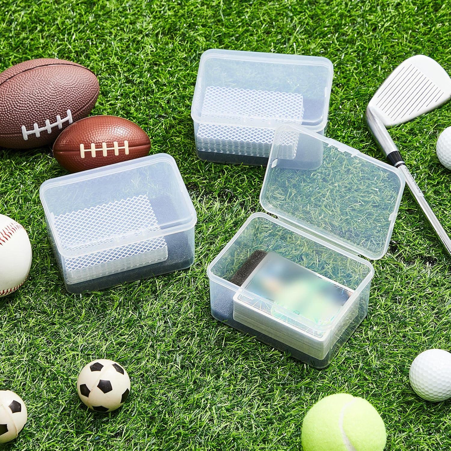 PerKoop 8 Pcs Plastic Card Case Boxes for 162 Pcs Game Cards 3 Decks of Playing Card Clear Plastic Holder Box Organizer for Travel Game, 4. 7 x 3. 3 x 2. 5 Inch, Cards Not Included