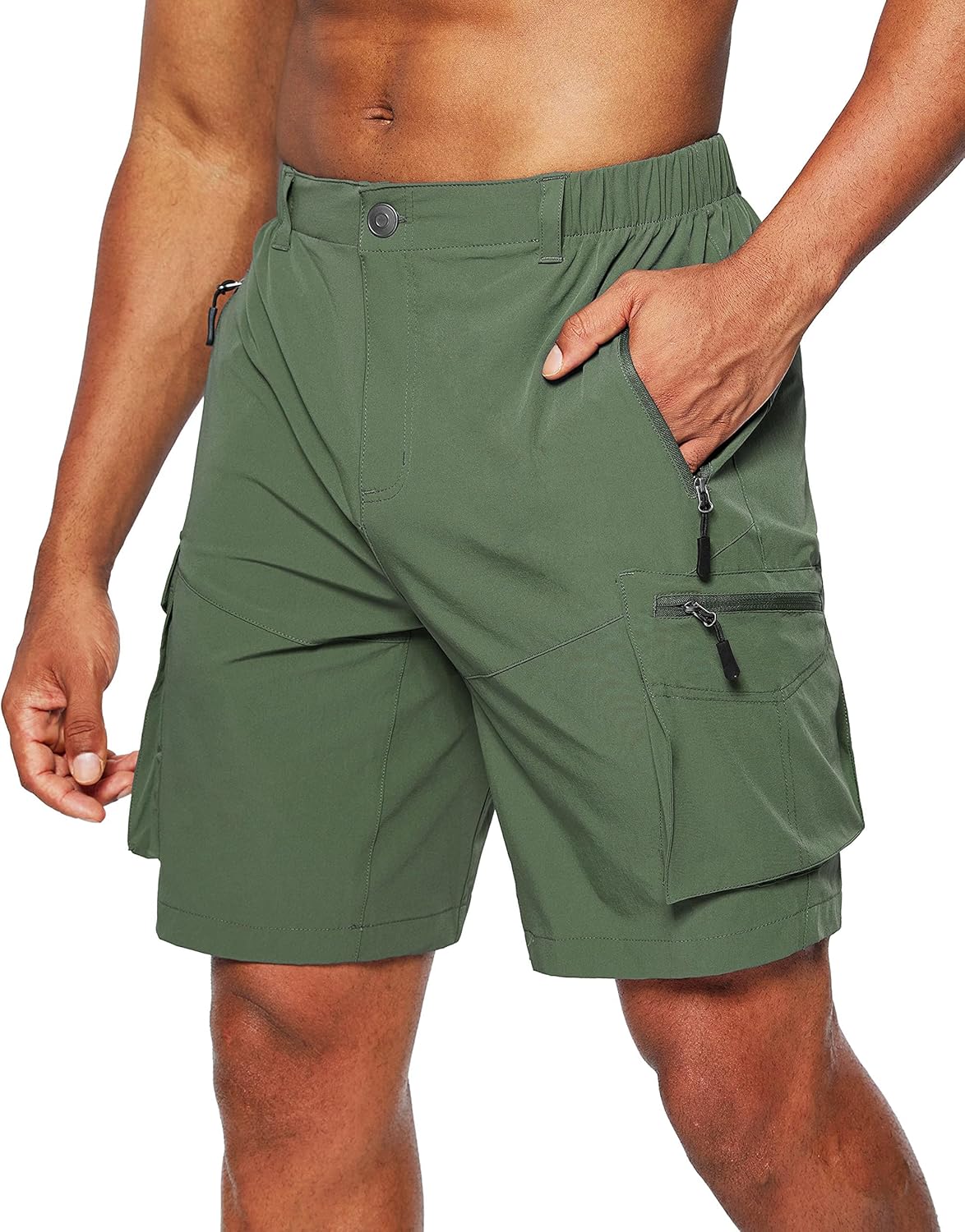Pudolla Men's Hiking Cargo Shorts Quick Dry Outdoor Travel Shorts for Men with Multi Pocket for Fishing Camping Casual