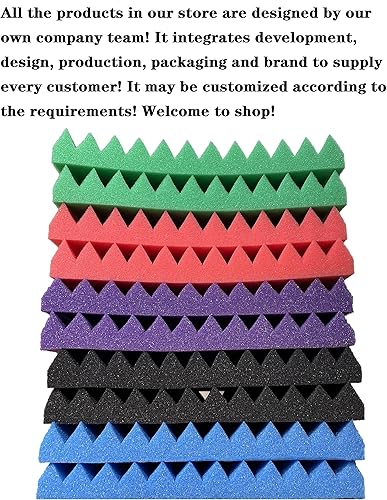Miniatura 7 de Paquete de 52 paneles de espuma acústica de 12 x 12 x 1 pulgadas, placa de aislamiento acústico para interiores, adecuada para sala de entrenamiento
